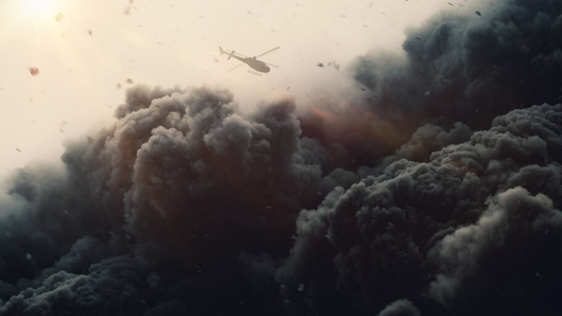 Tourists were trapped in an active volcano explosion (Image via Netflix)